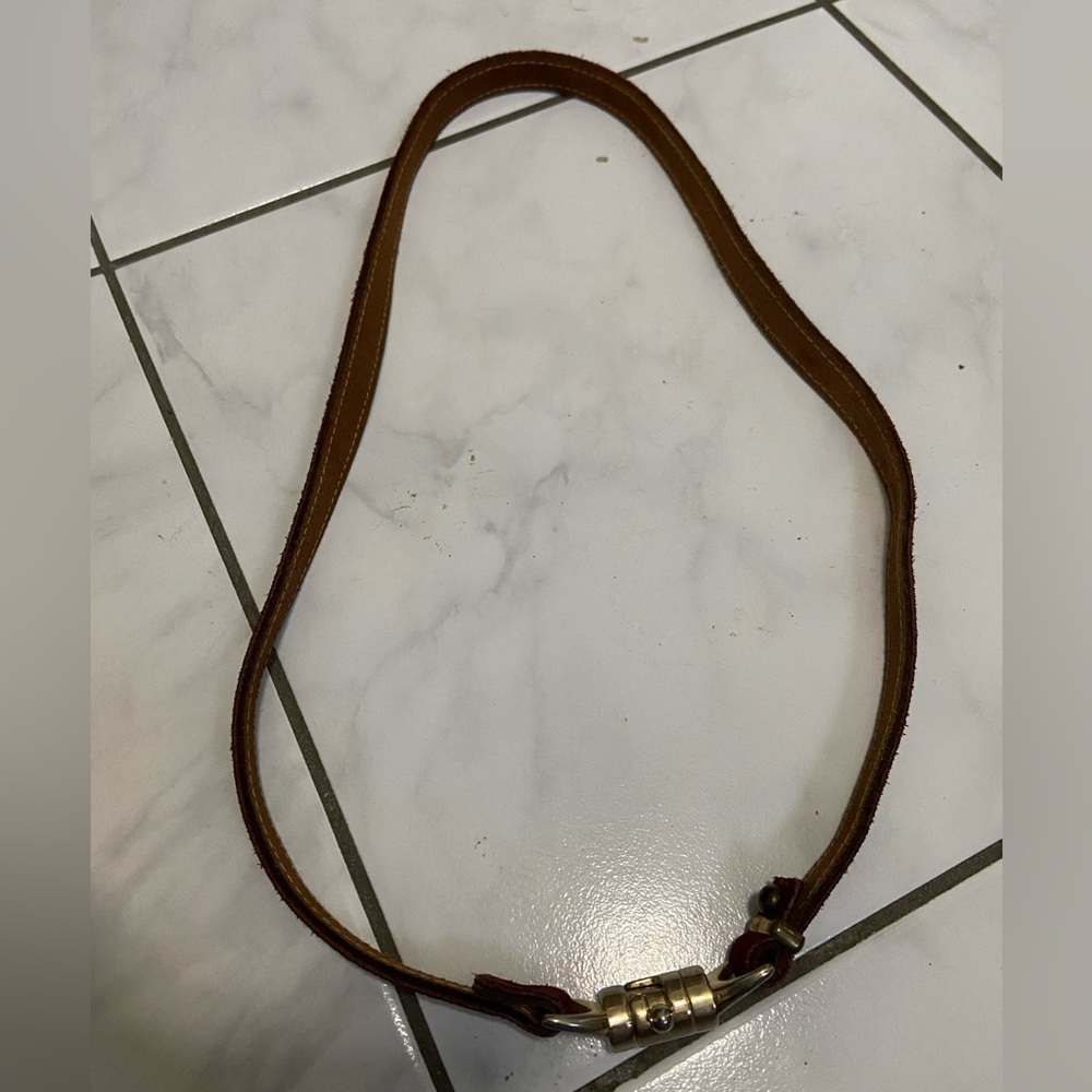 Davey Brown Suede Belt Gold Tone Twist Closure.  Unisex